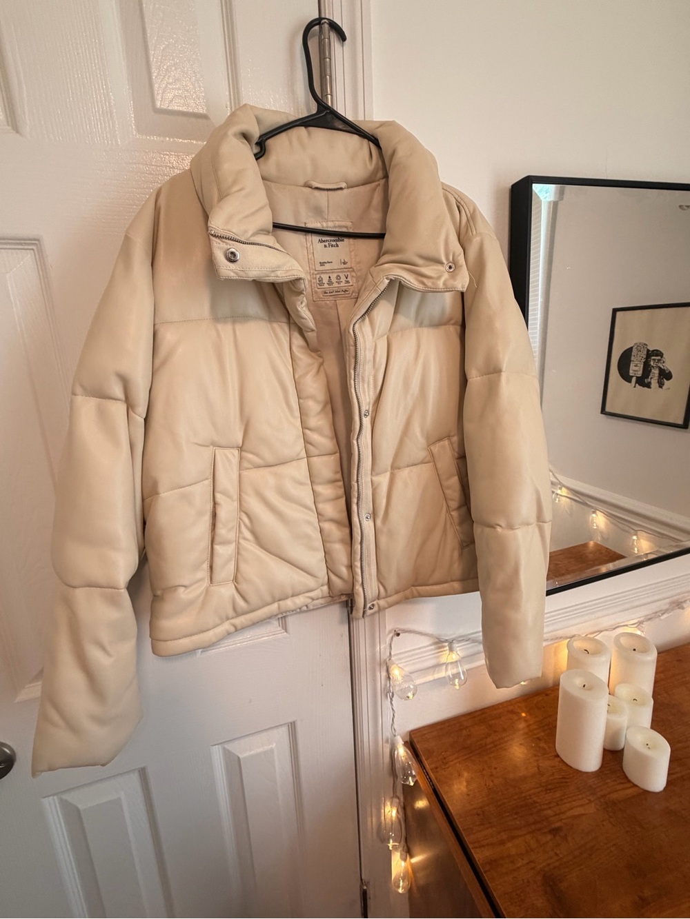 Abercrombie & Fitch Beige Puffer Jacket